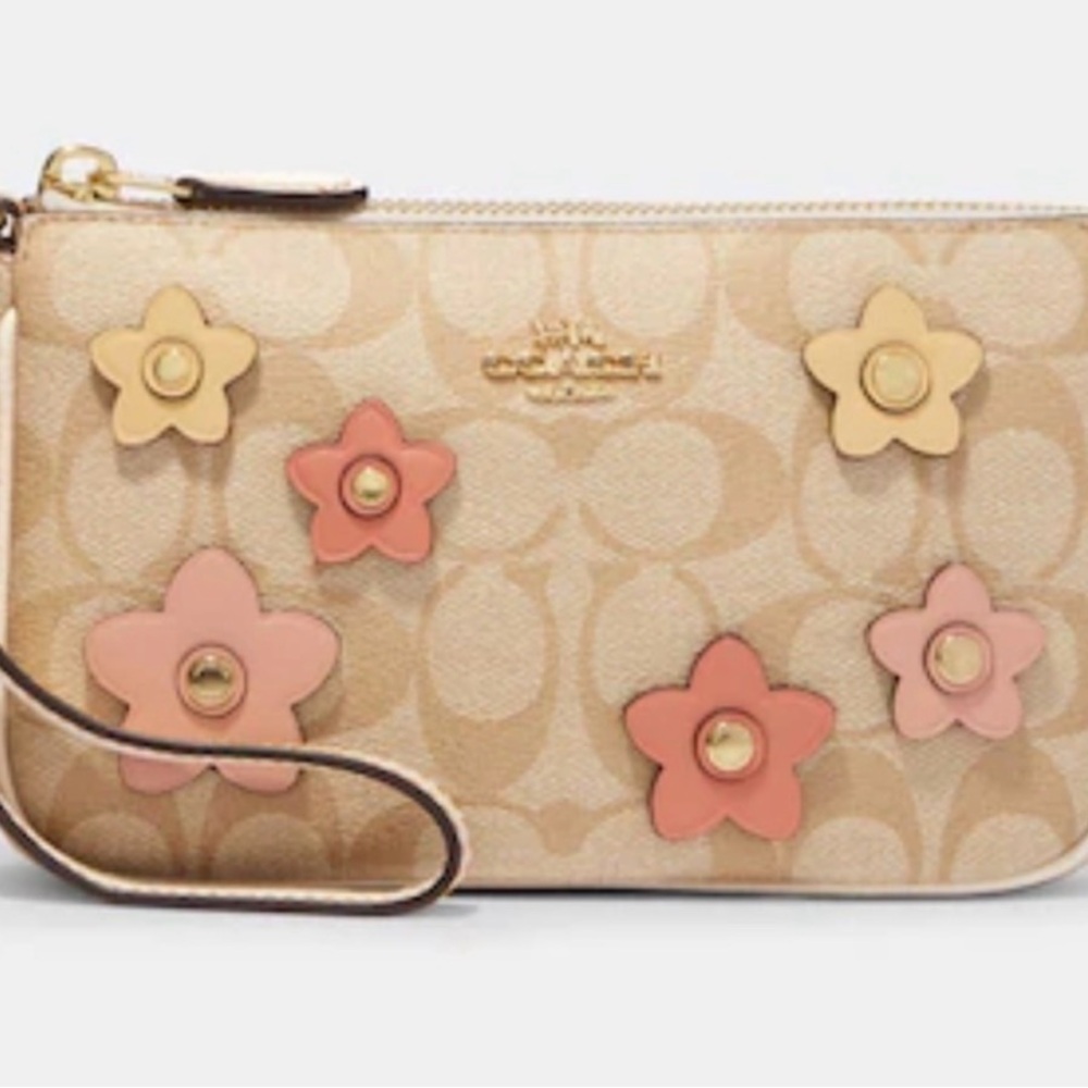 Coach Nolita Signature Canvas with Floral Applique Wrislet NWT
